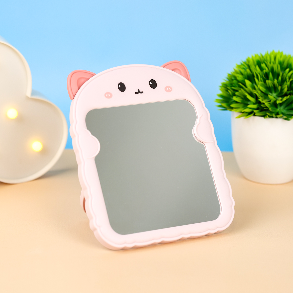 Зеркало настольное "Котик" №128, розовый 16,5х20см