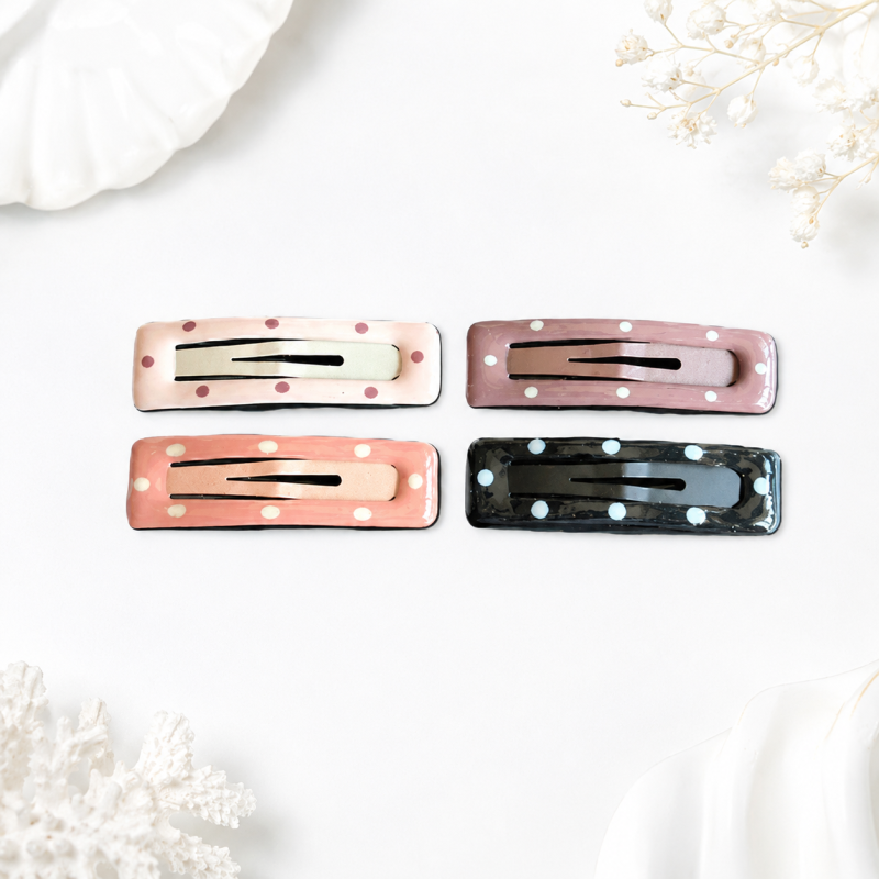 Набор заколок "Polka dot" rectangular, 4шт