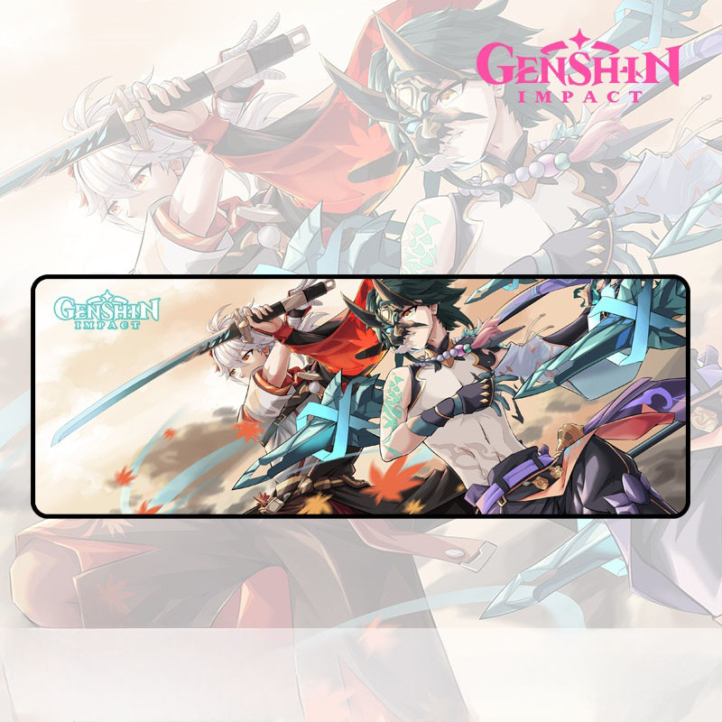 Коврик для мыши "Genshin Impact" Сяо и Кадзуха, 80x30 см