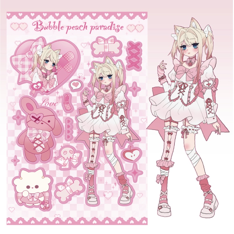 Набор наклеек "Bubble peach paradise" 158x115 мм