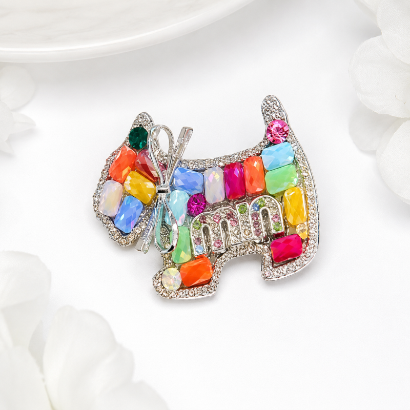 Заколка для волос "Crystal Doggie", rainbow
