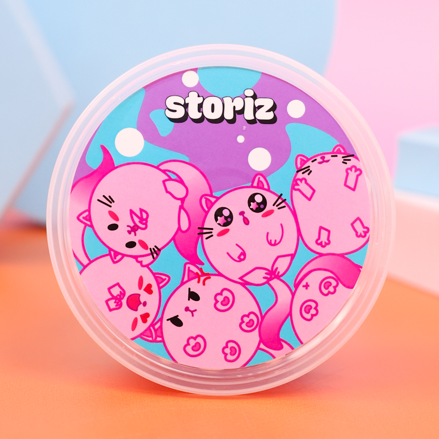 Слайм "Стекло" фиолетовые блёстки + шарики, 150 гр. STORIZ