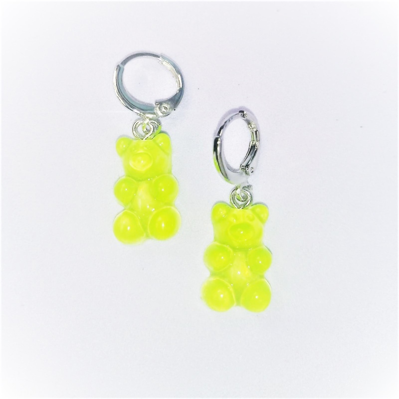 Серьги "Bears" зеленые матовый 