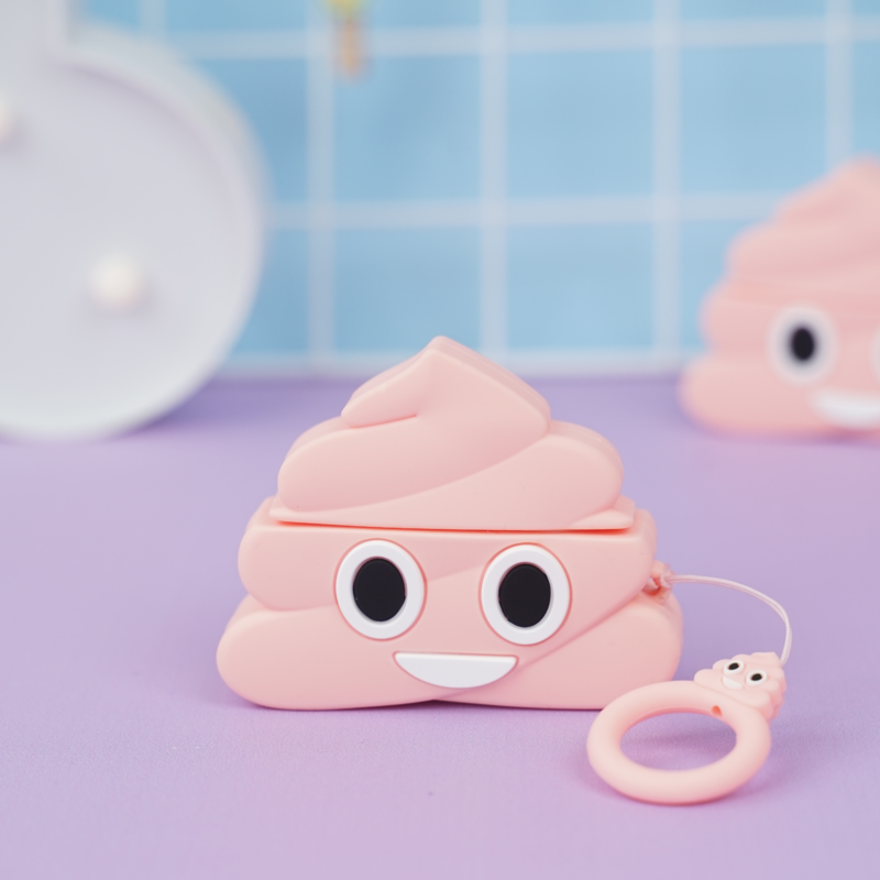 Чехол для AirPods Pro 3 "Какашка" розовый