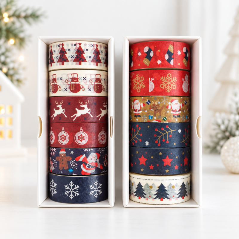 Декоративный скотч "НГ Merry Christmas" №4 (набор 6шт)
