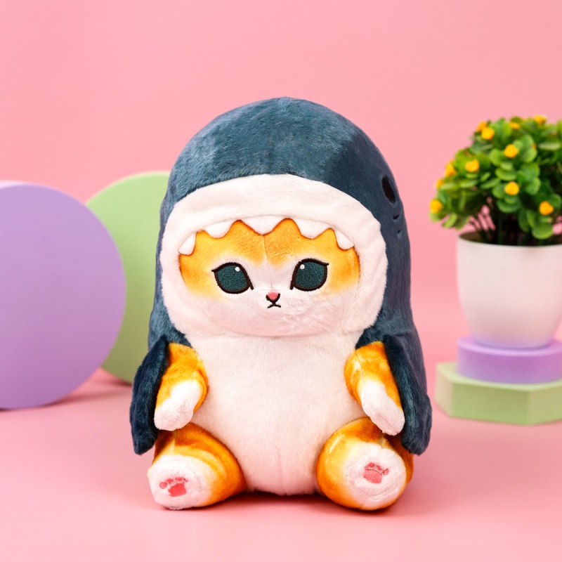 Мягкая игрушка "Котик в акуле" 30см