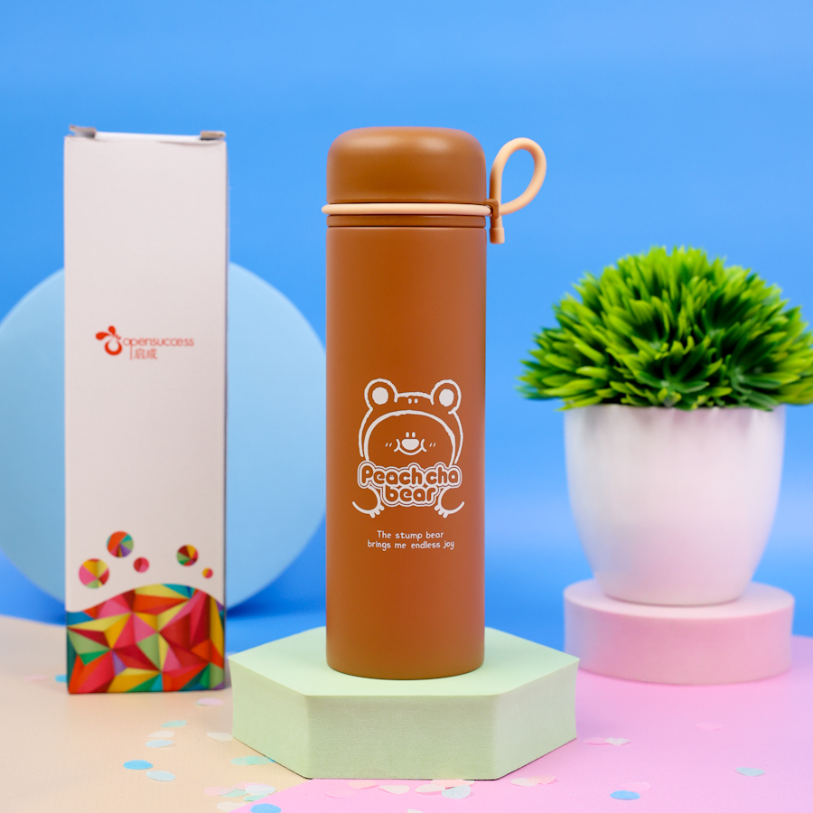 Термос "Peach cha bear" №8399 коричневый, 280 мл.