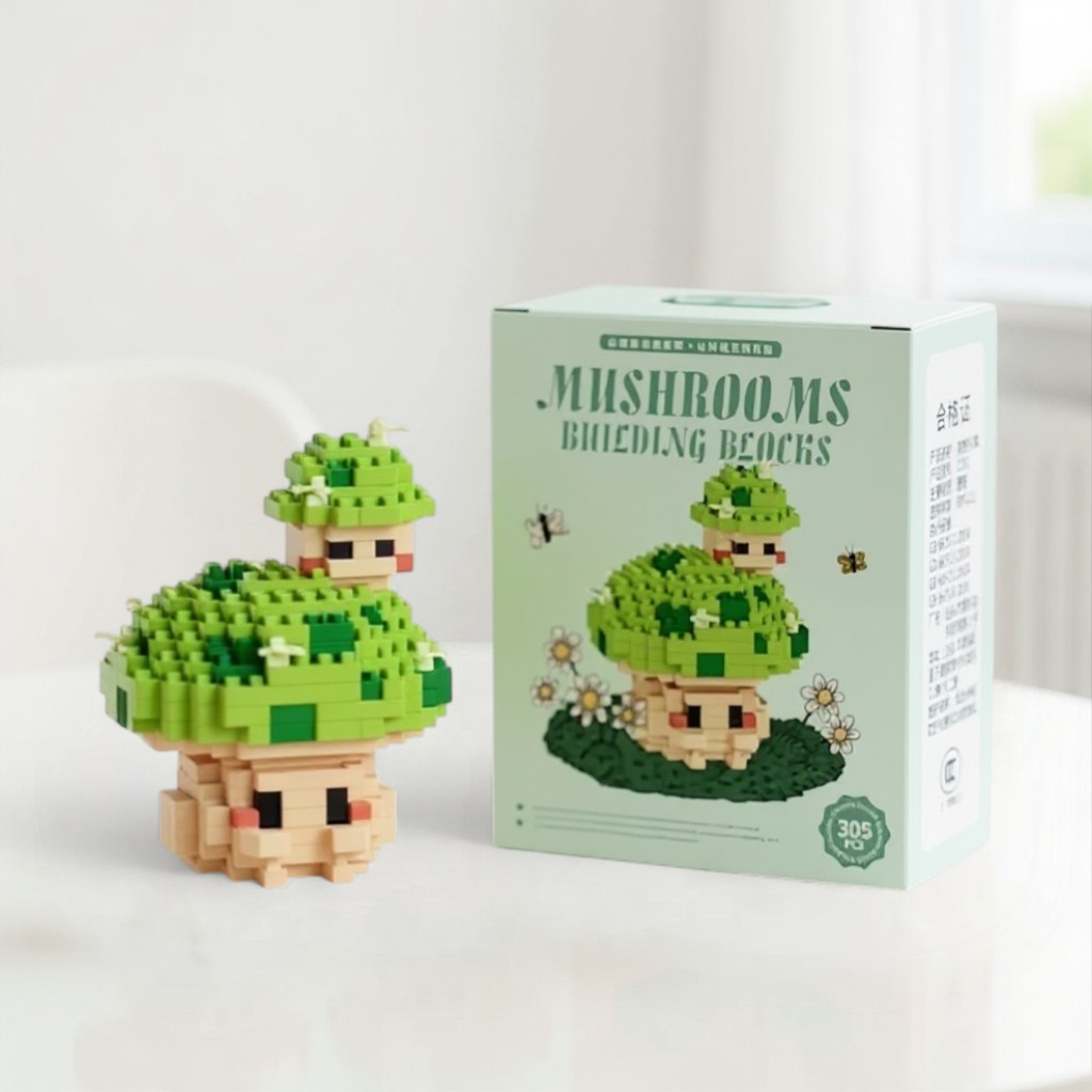 Конструктор "Mushrooms" Зеленый гриб №7251 (305 деталей)