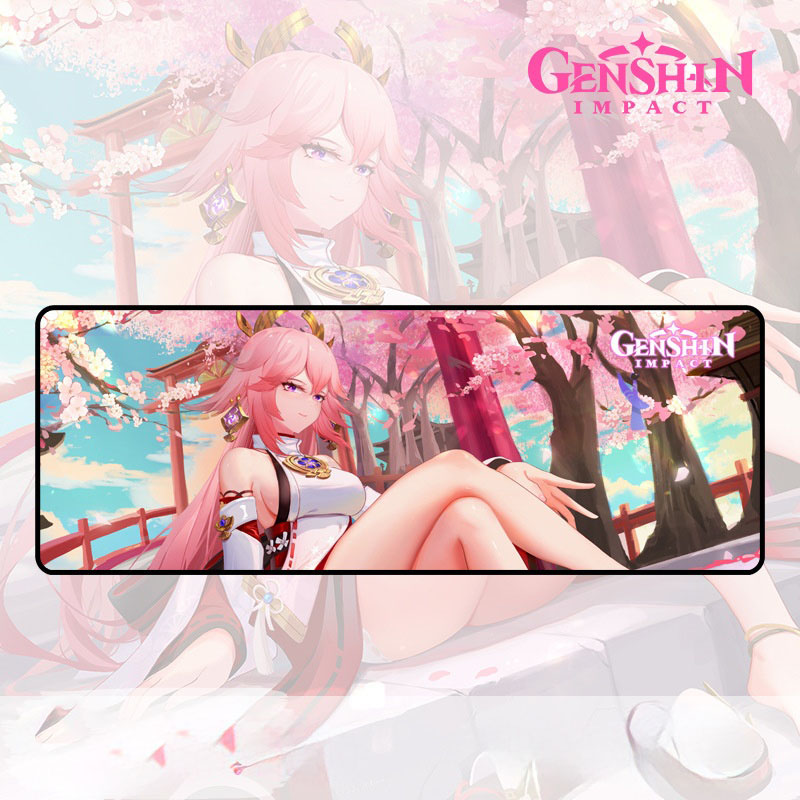 Коврик для мыши "Genshin Impact" Яэ Мико, 80x30 см