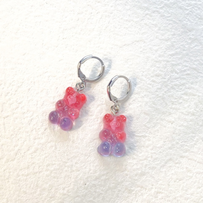Серьги "Bears" pink-blue gradient