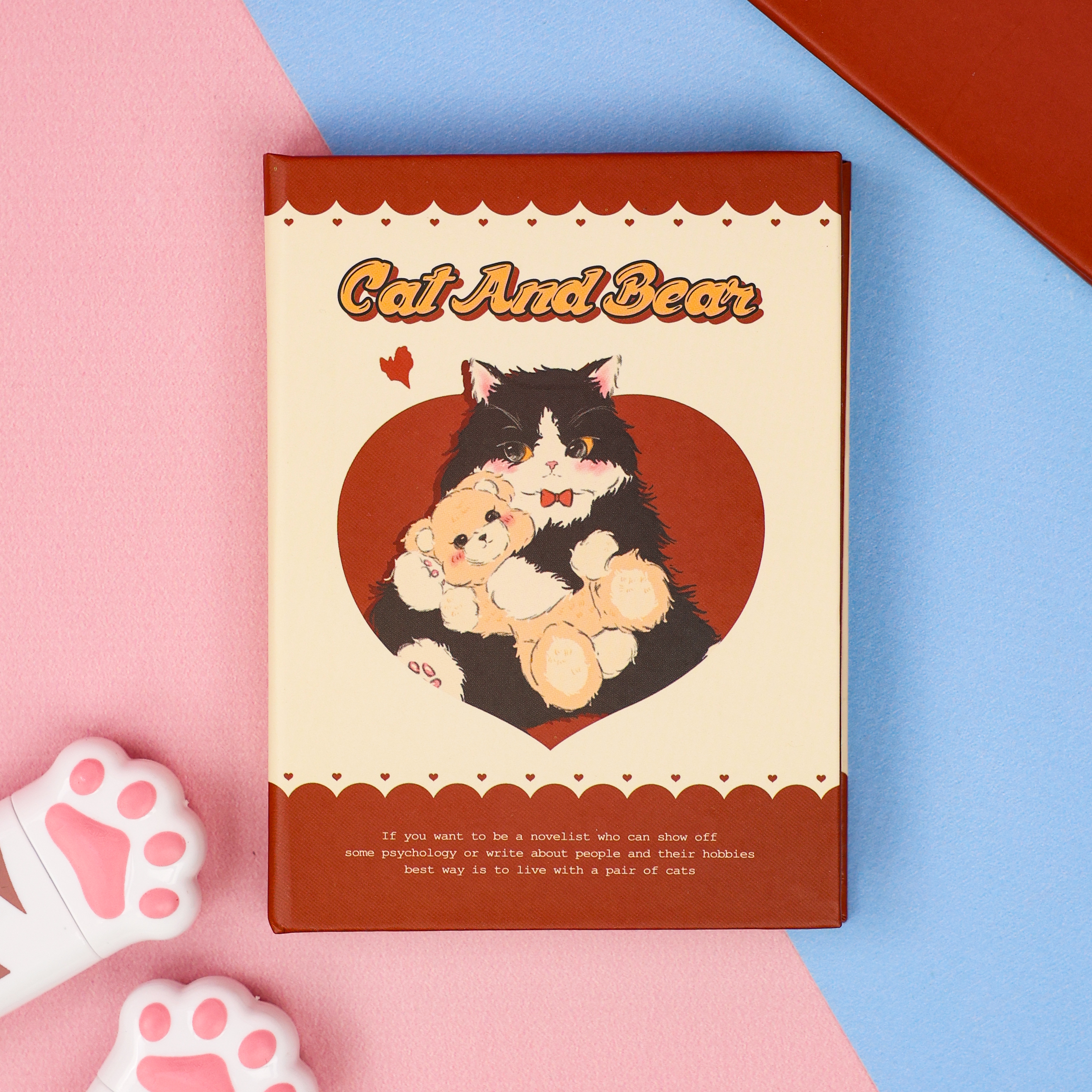 Блокнот "Cat and Bear" коричневый, A7