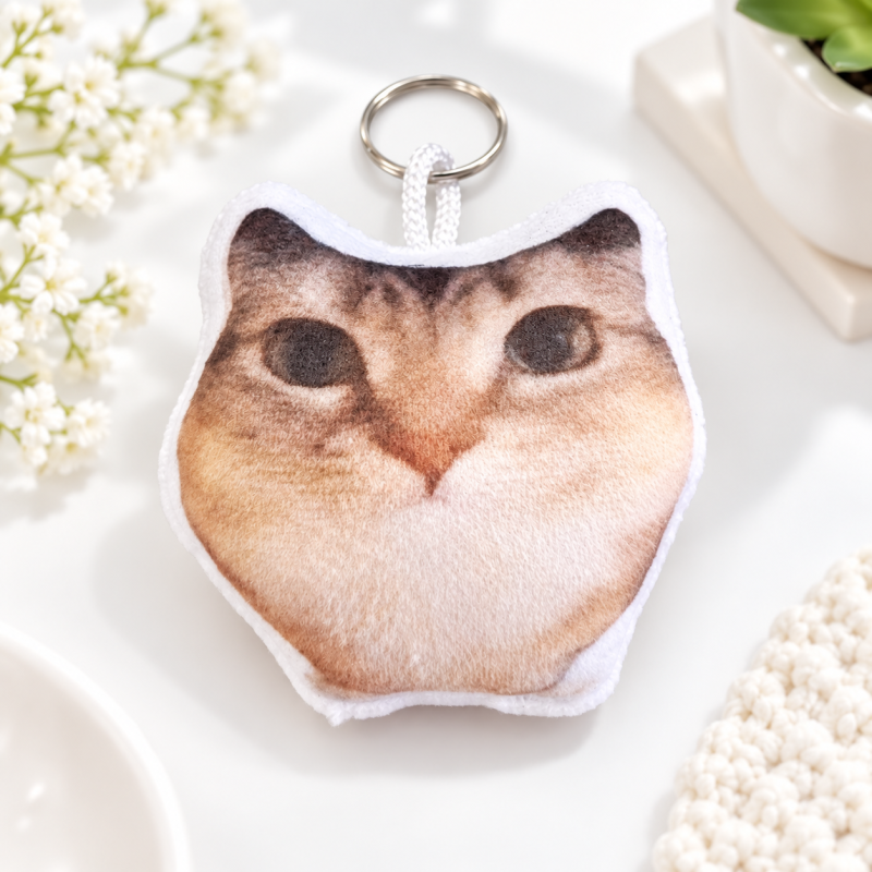 Мягкий брелок "Meme cat" со звуком, bababooey