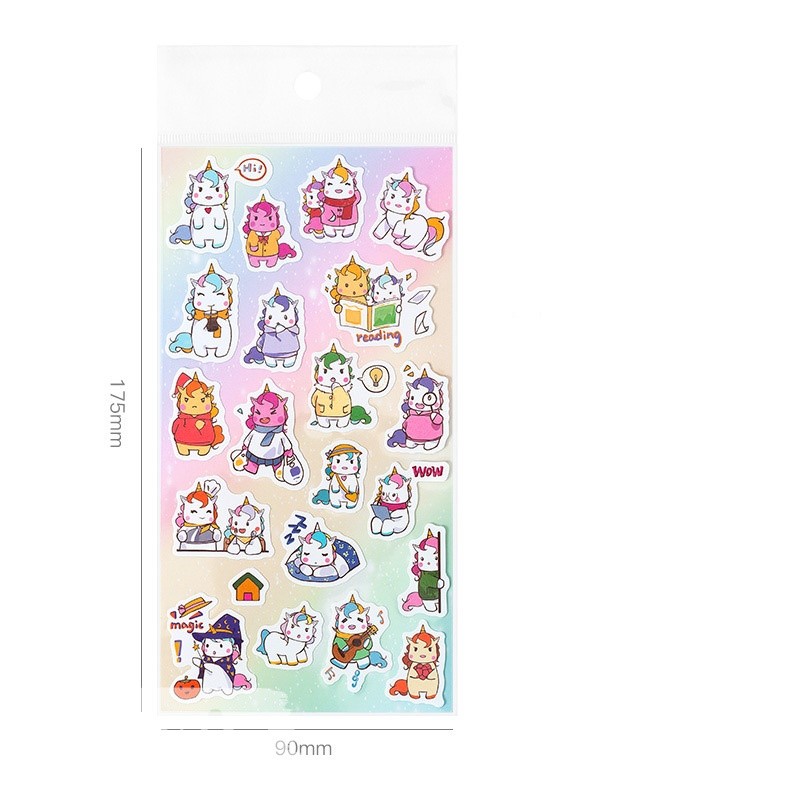 Набор наклеек "Happy Animals" unicorn, 1 лист