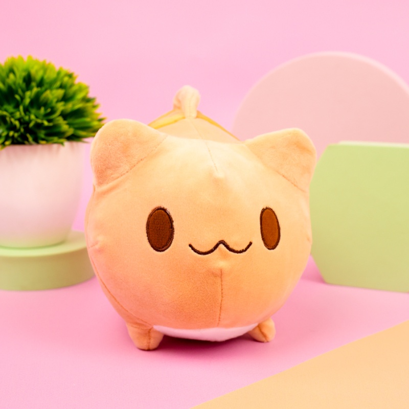 Мягкая игрушка-подушка "Котик-рыбка" коричневый, 25 см