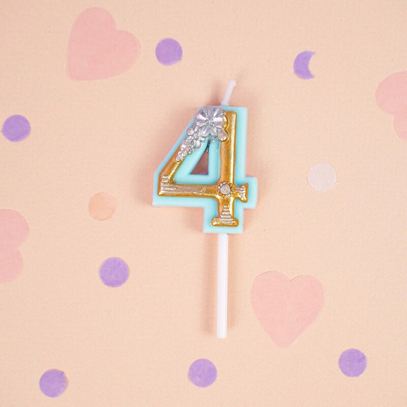 Свеча-цифра для торта "Patterned Mint", 4