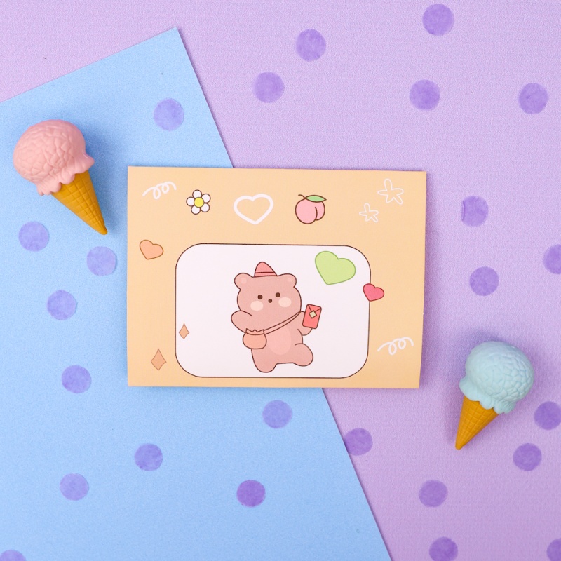 Конверт-открытка "Bear" №05, желтый