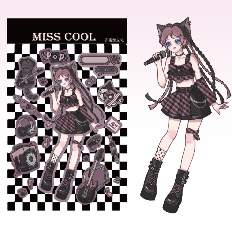 Набор наклеек "Miss Cool" pop, 158x115 мм