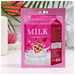 Маска тканевая для лица "Milk" молоко и клубника, увлажняющая
