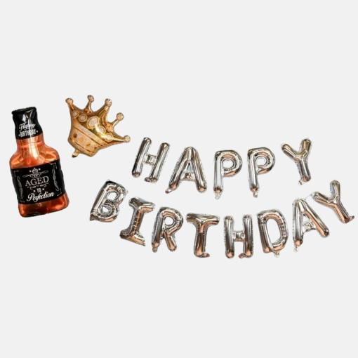 Набор шаров "Happy Birthday" золотой  оптом