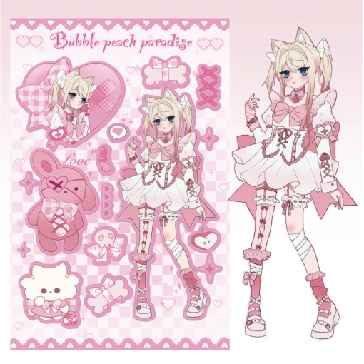 Набор наклеек "Bubble peach paradise" 158x115 мм