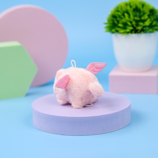 Мягкая игрушка "Заводная Свинка" розовый, 7см