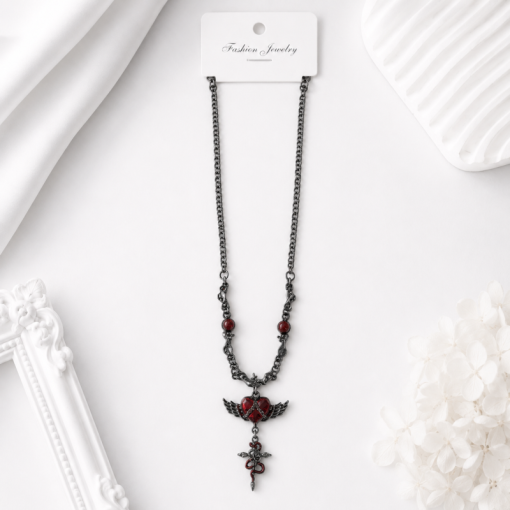 Кулон "Ruby bat" gothic chain, 1шт