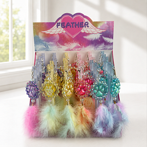 Набор ручек "Feather" (синий) в шоу-боксе, 36шт