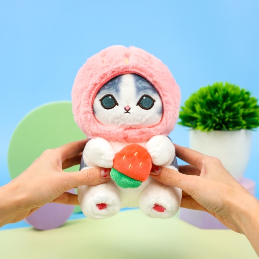 Мягкая игрушка "Котик-клубника" 23см