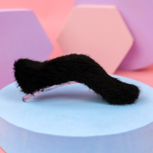Заколка для волос плюшевая "Fluffy fur", черный