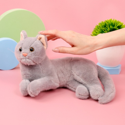 Мягкая игрушка "Кошка" серый, 30см