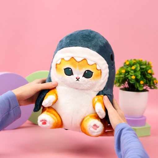 Мягкая игрушка "Котик в акуле" 30см