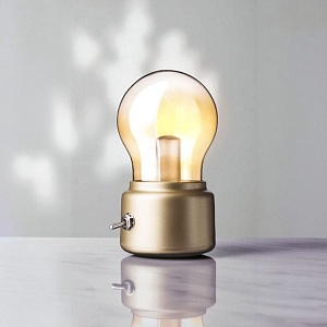 Ночник "Bulb Lamp" золотой, 10,5см оптом