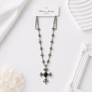 Кулон "Silver cross" chain style, 1шт