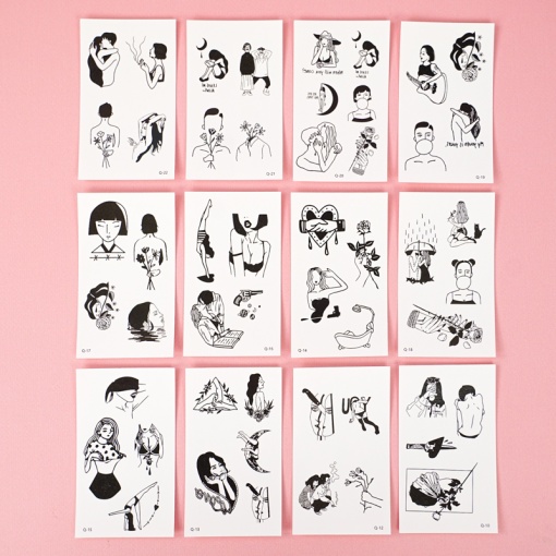 Временная татуировка "Characters" Q-30, 5.7x9.7 см