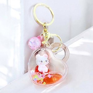 Брелок glass "Замок-сердце" Кт, розовый