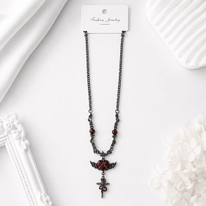 Кулон "Ruby bat" gothic chain, 1шт