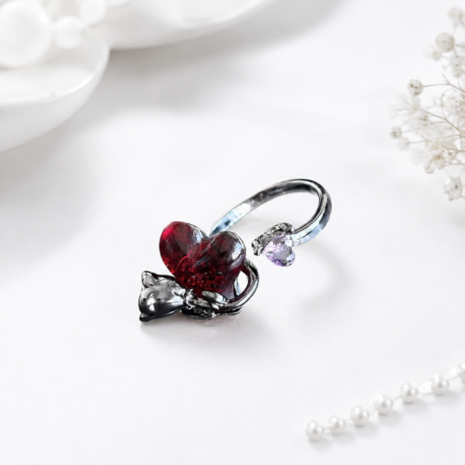 Кольцо "Blood Rose"бордовый, 1шт