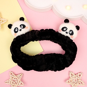 Повязка для волос "Панда", черный