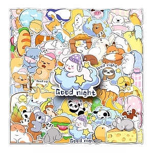 Наклейки для стикер бомбинга "Sleeping animals" 50шт