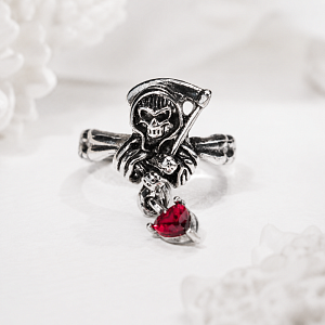 Кольцо "Grim Reaper" серебристый, 1шт