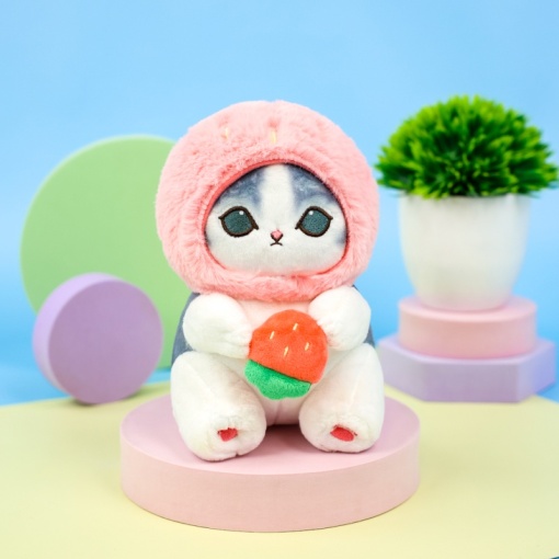 Мягкая игрушка "Котик-клубника" 23см