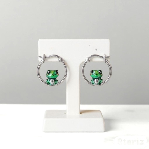 Серьги "Emerald Frog" зеленый