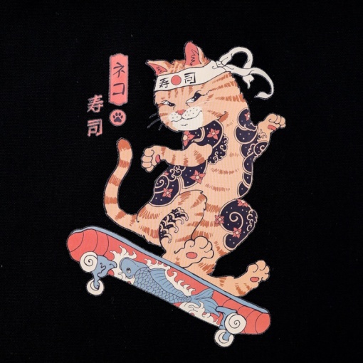 Сумка тканевая "Кот", черный, 571-T