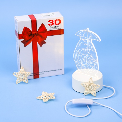 Ночник "Тоторо под зонтом" 3D (USB) оптом
