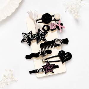 Набор заколок "Dark coquette set"  7шт.