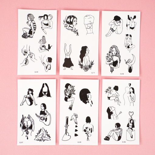 Временная татуировка "Characters" Q-30, 5.7x9.7 см