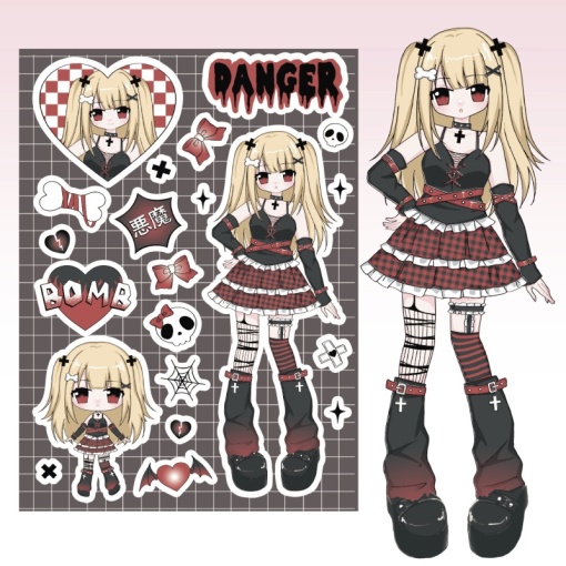 Набор наклеек "Miss Cool" danger, 158x115 мм