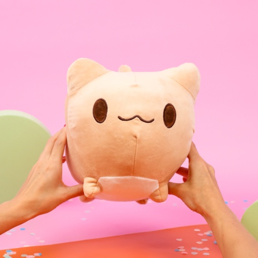 Мягкая игрушка-подушка "Котик-рыбка" коричневый, 30 см