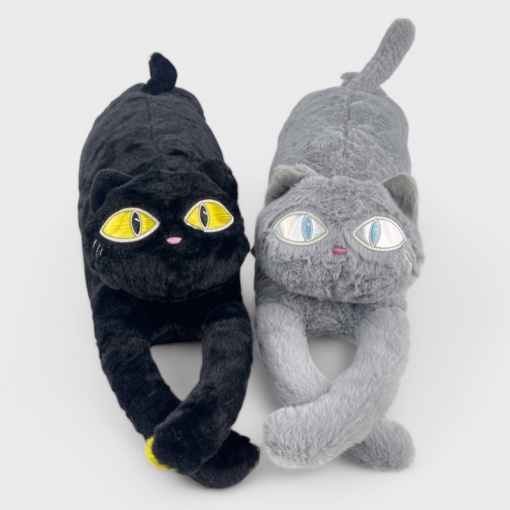 Мягкая игрушка "Котик с лапками" черный, 70см 