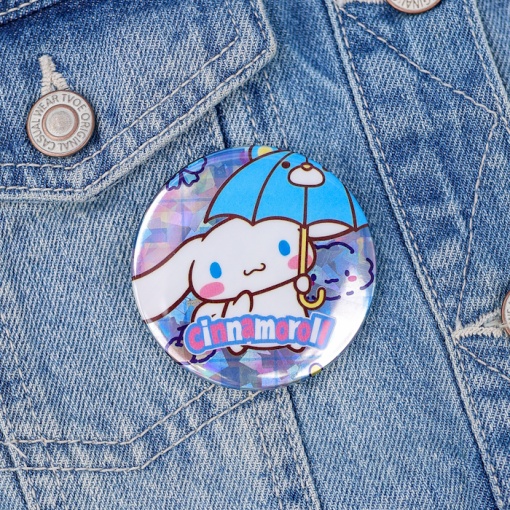 Набор круглых значков "Корица" 58 мм, (в коробке 24 набора по 4 значка)